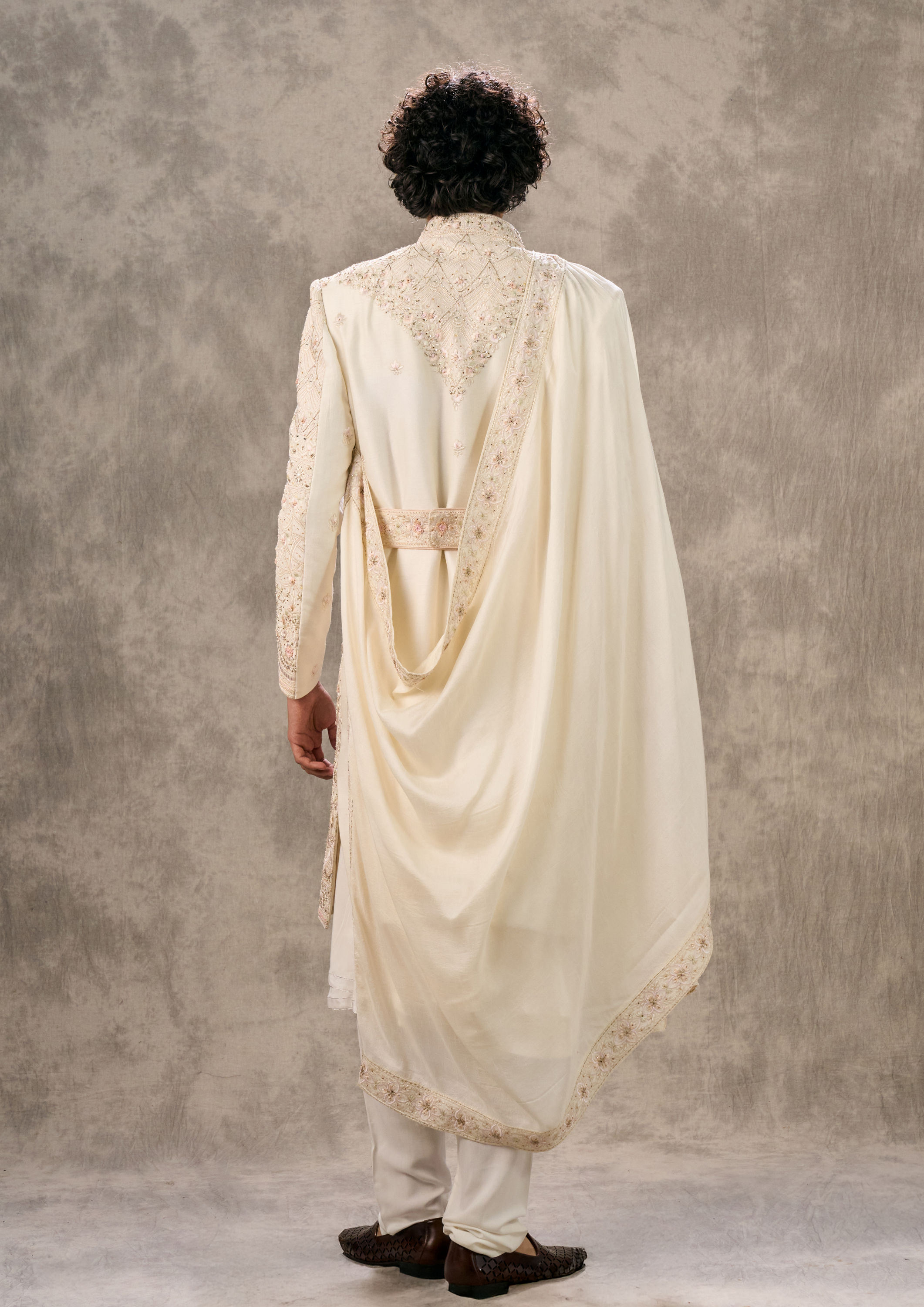 Twamev Men Aesthetic Cream Sherwani