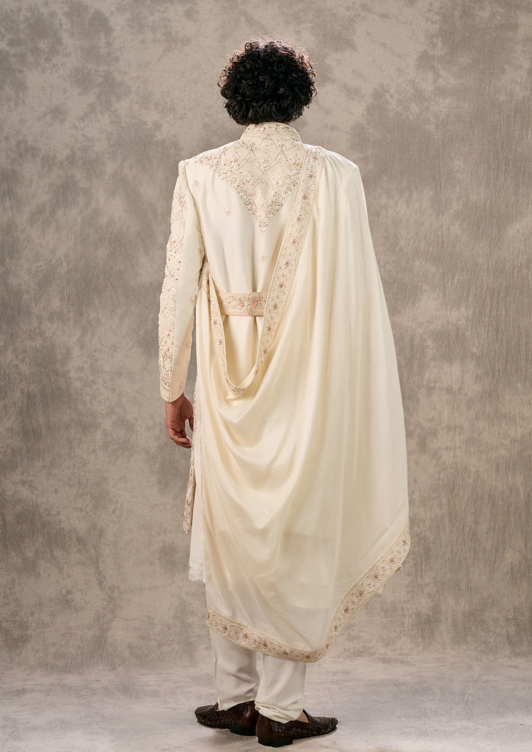 Twamev Men Aesthetic Cream Sherwani