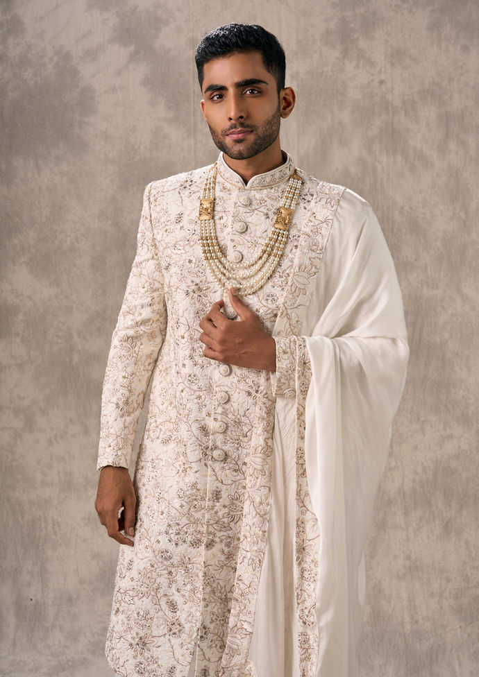 Twamev Men Cream Splendor Sherwani