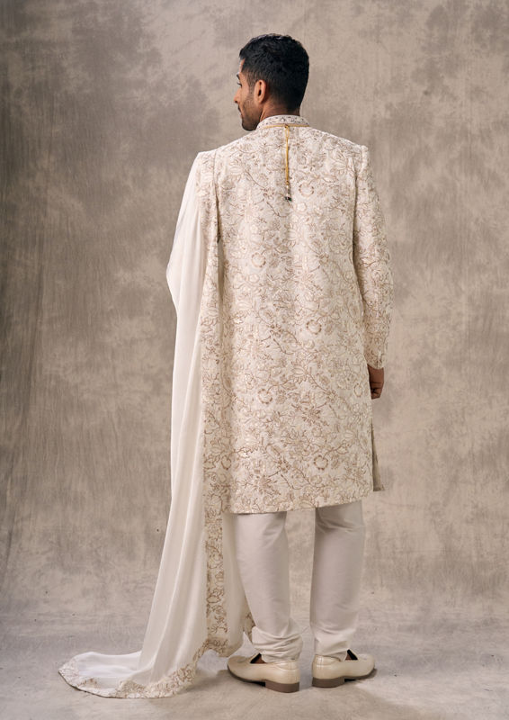 Twamev Men Cream Splendor Sherwani