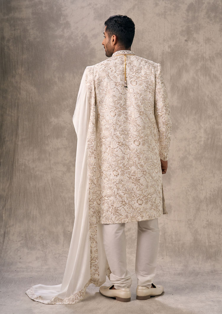 Twamev Men Cream Splendor Sherwani