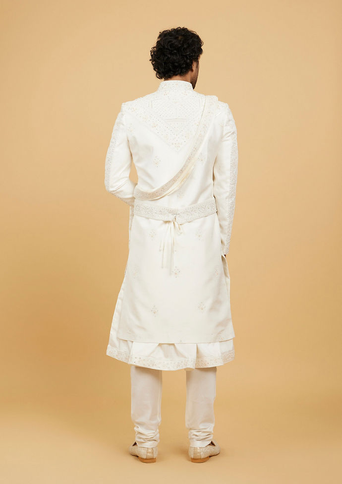 Twamev Men Opulent Cream Sherwani