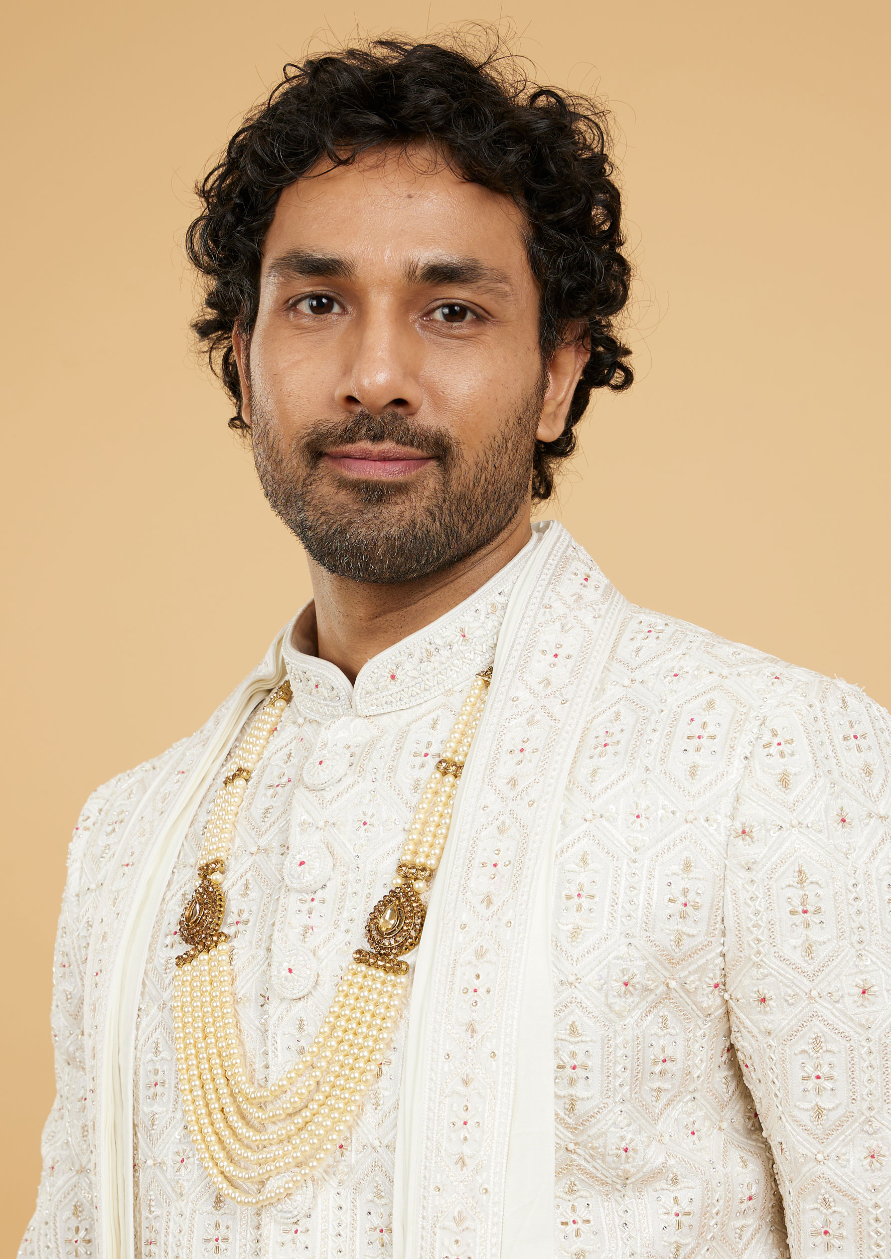 Twamev Men Cream Royalty Sherwani