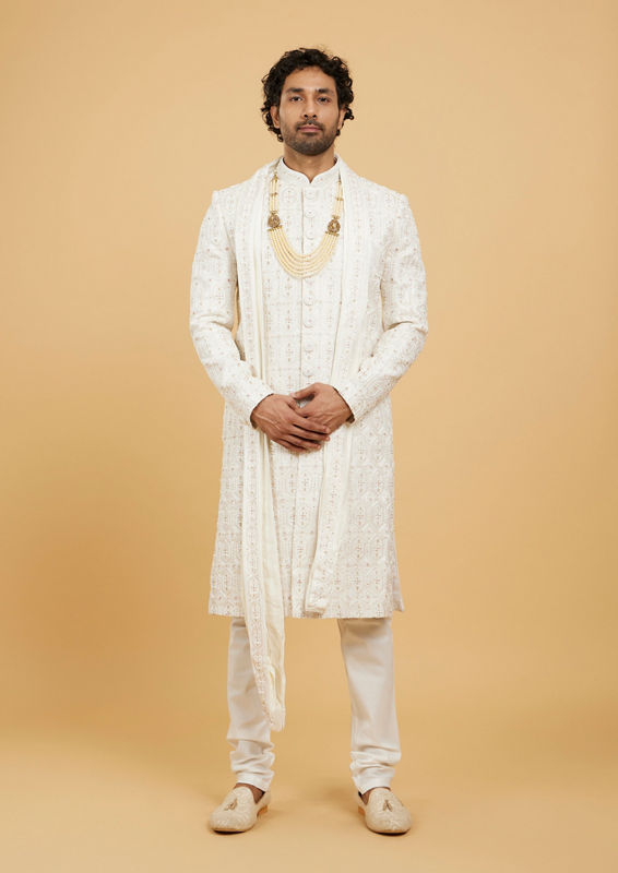 Twamev Men Cream Royalty Sherwani