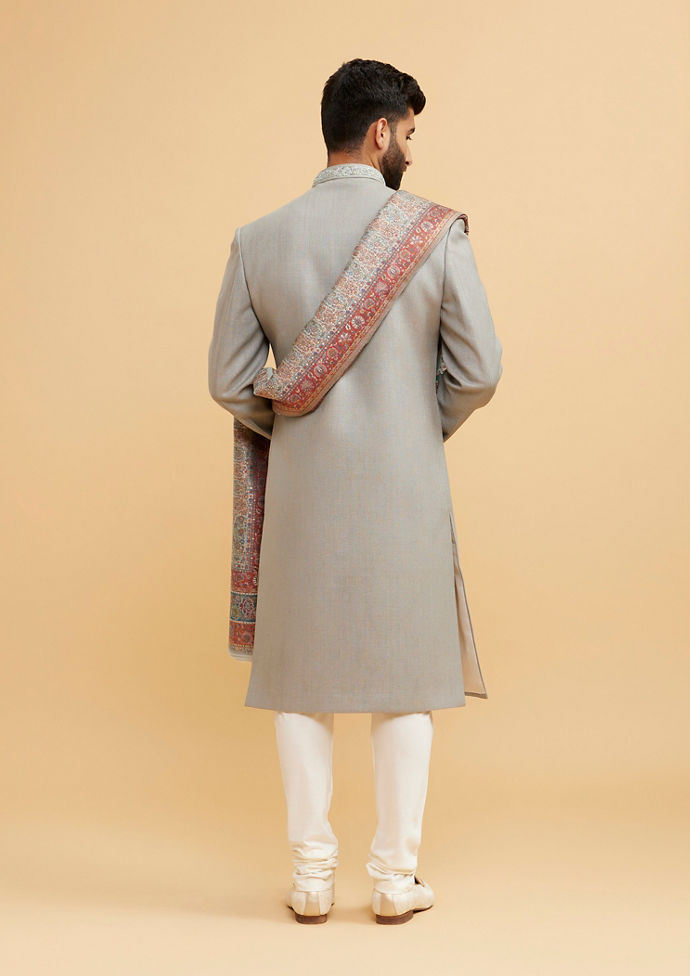 Twamev Men Light Mid Green Enchanting Sherwani
