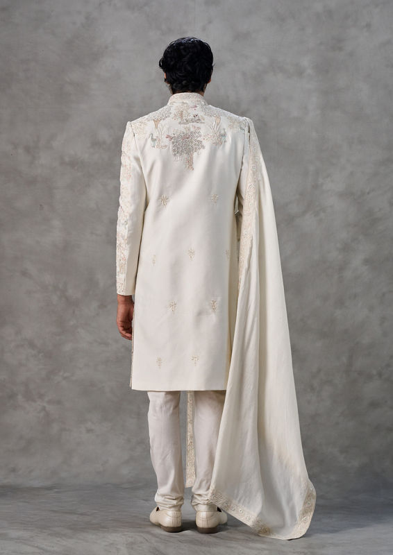 Twamev Men Cream Elegance Sherwani