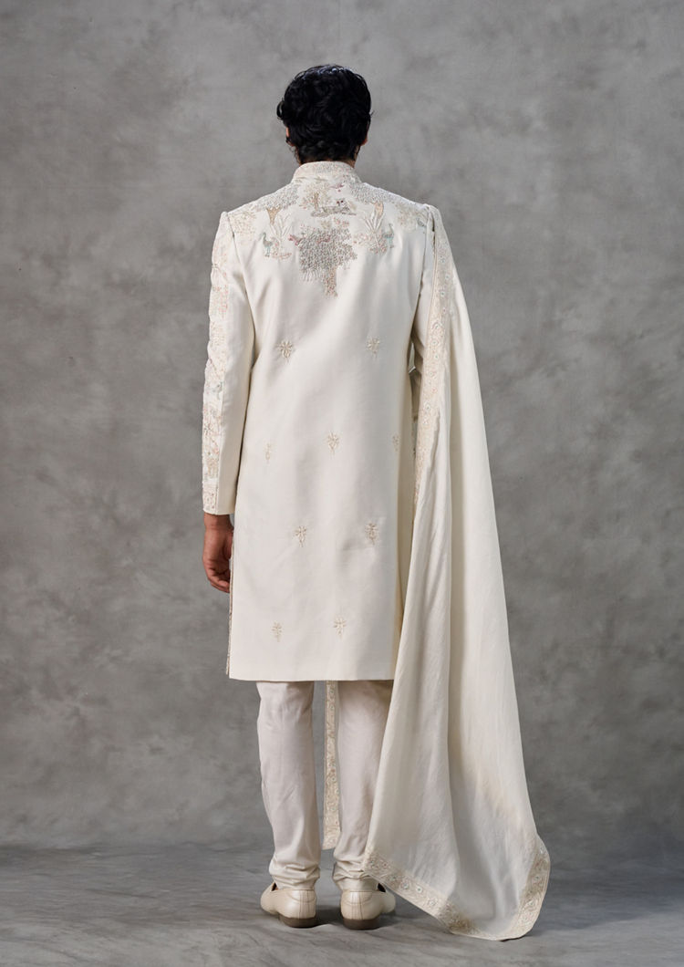 Twamev Men Cream Elegance Sherwani