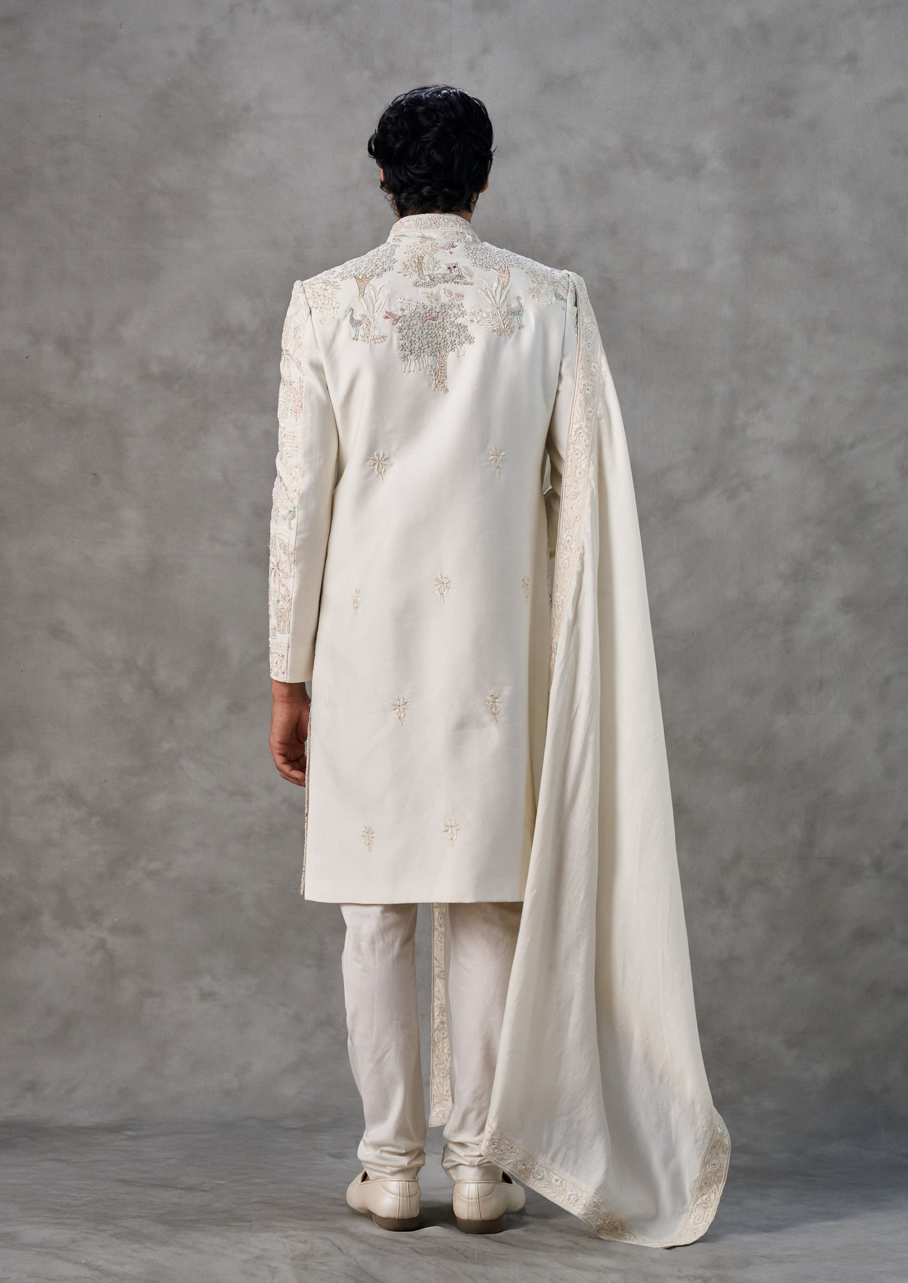 Twamev Men Cream Elegance Sherwani