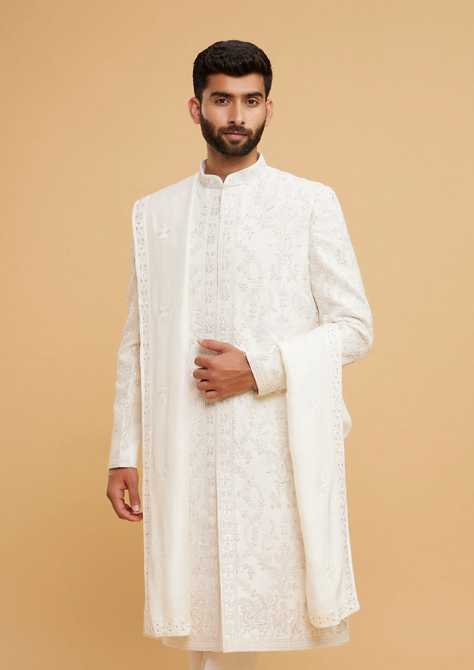 Twamev Men Regal cream Sherwani