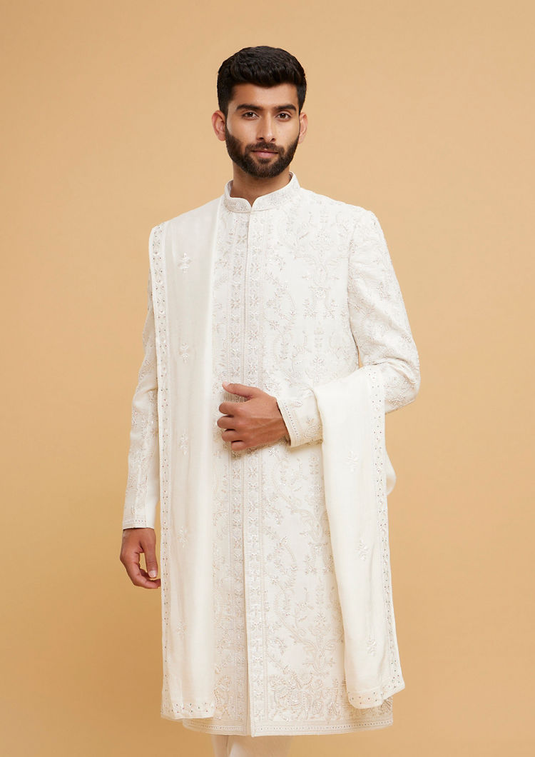 Twamev Men Regal cream Sherwani