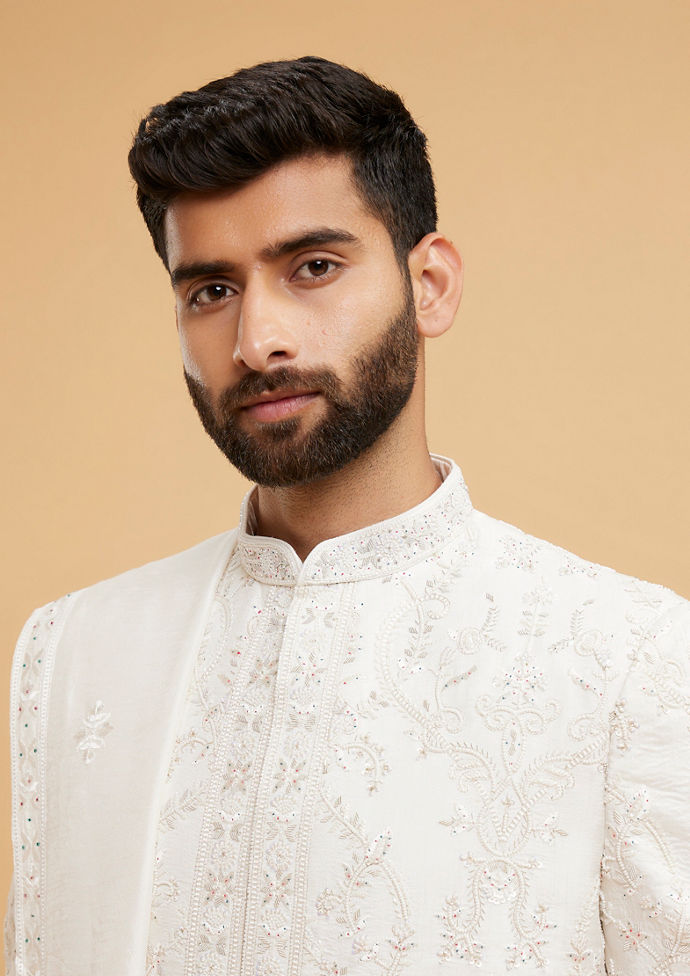 Twamev Men Regal cream Sherwani