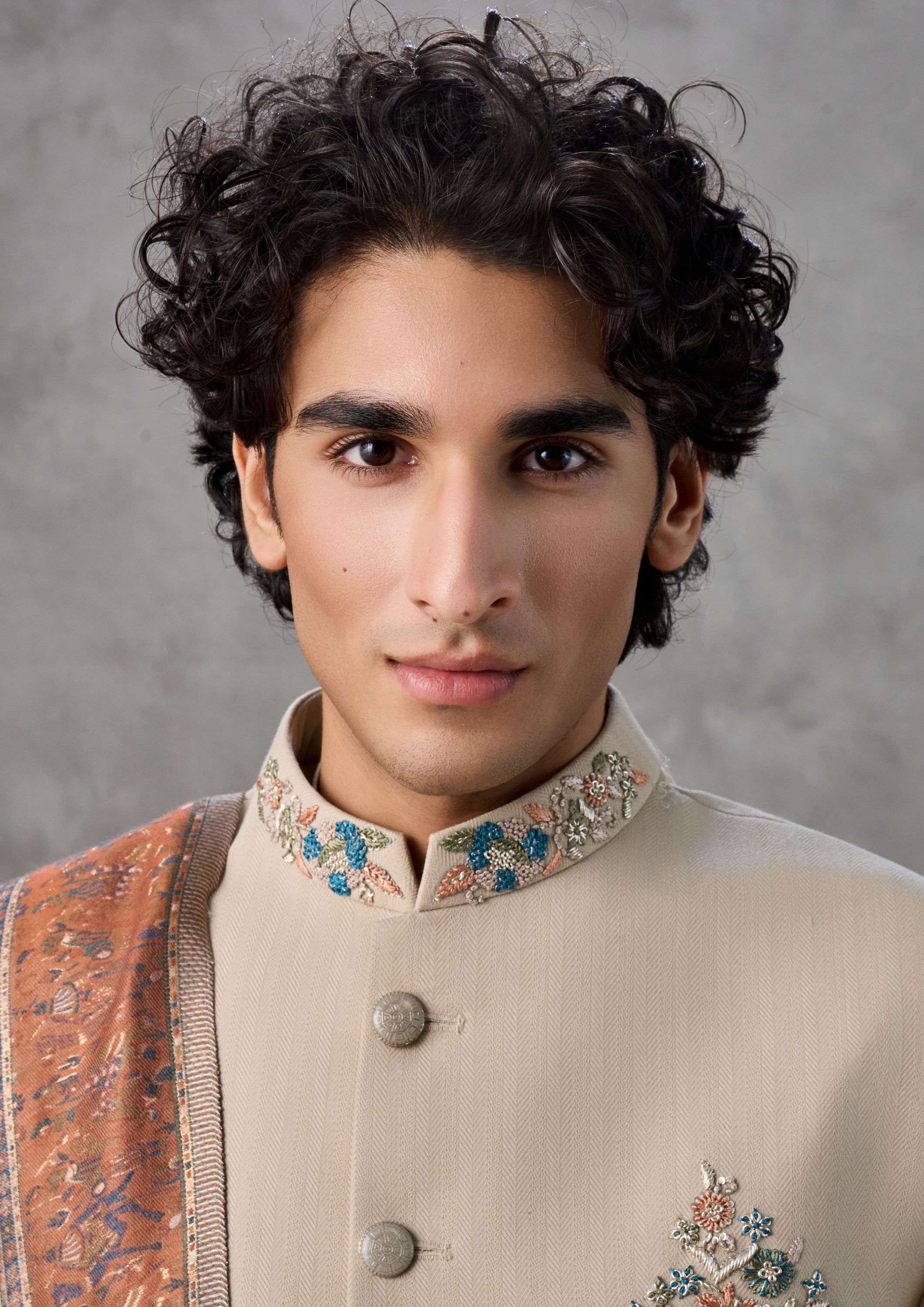 Twamev Men Majestic Beige Sherwani