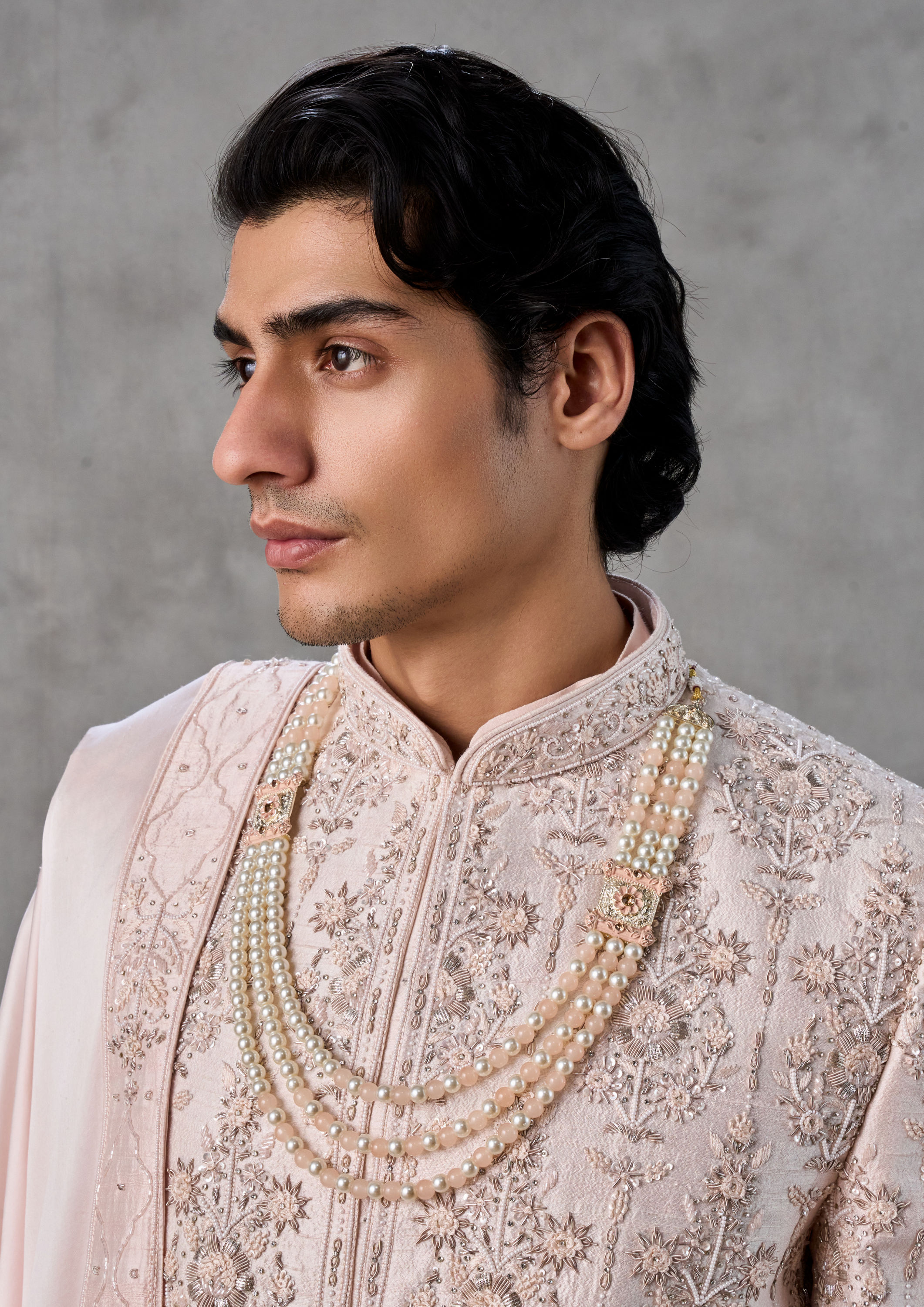 Twamev Men Royal Pink Sheen Sherwani