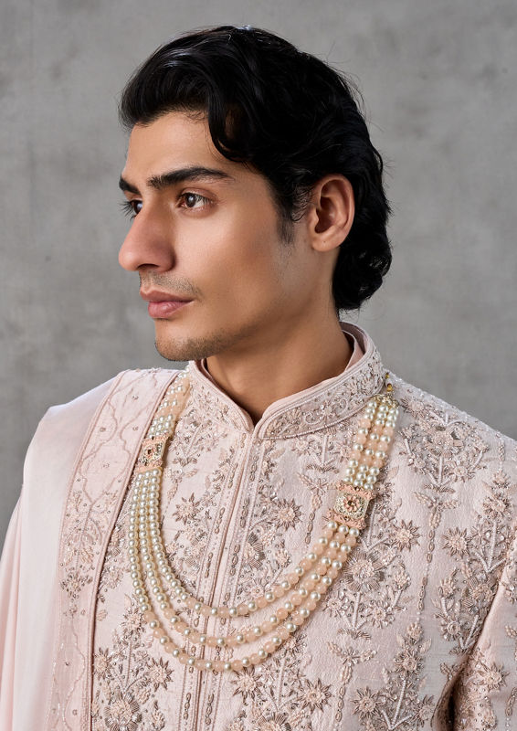 Twamev Men Royal Pink Sheen Sherwani