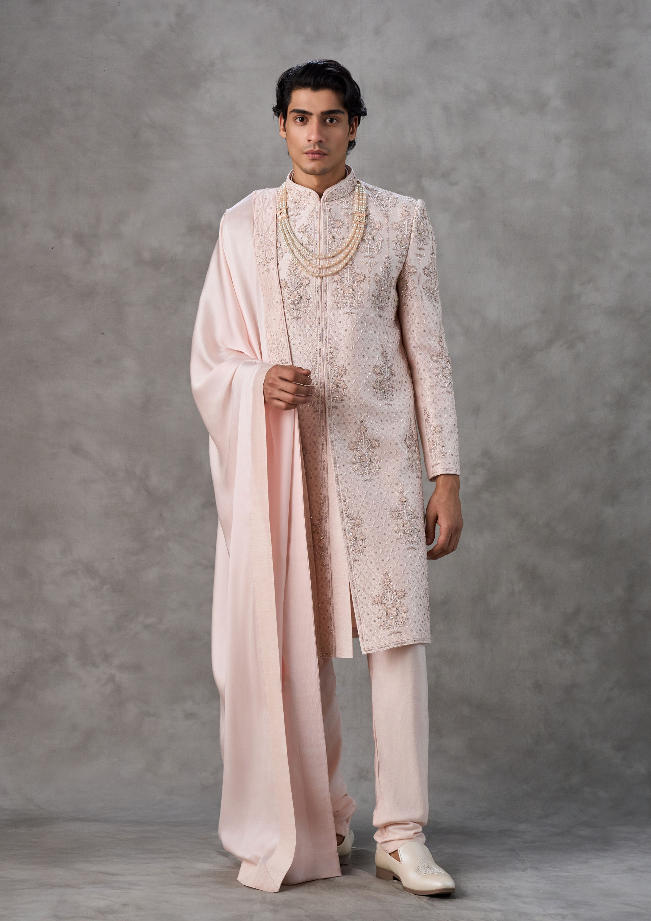 Twamev Men Royal Pink Sheen Sherwani