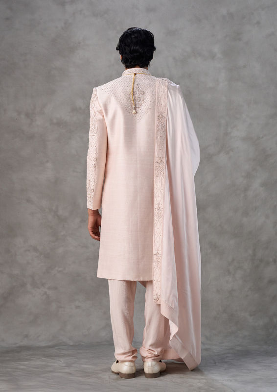 Twamev Men Royal Pink Sheen Sherwani