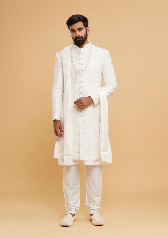 Twamev Men Cream Extravaganza Sherwani