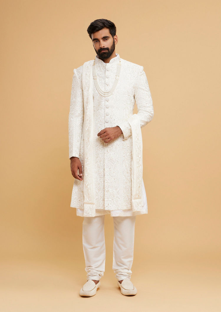 Twamev Men Cream Extravaganza Sherwani