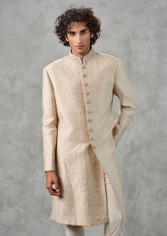 Twamev Men Fawn Majestic Sherwani Set