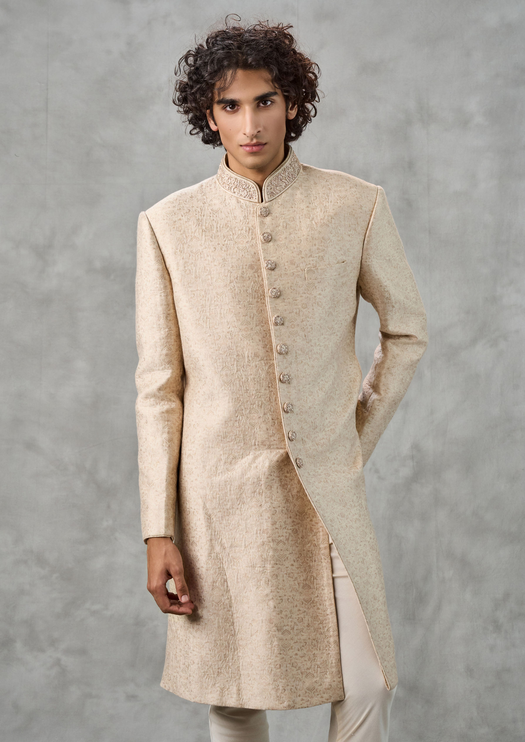 Twamev Men Fawn Majestic Sherwani Set