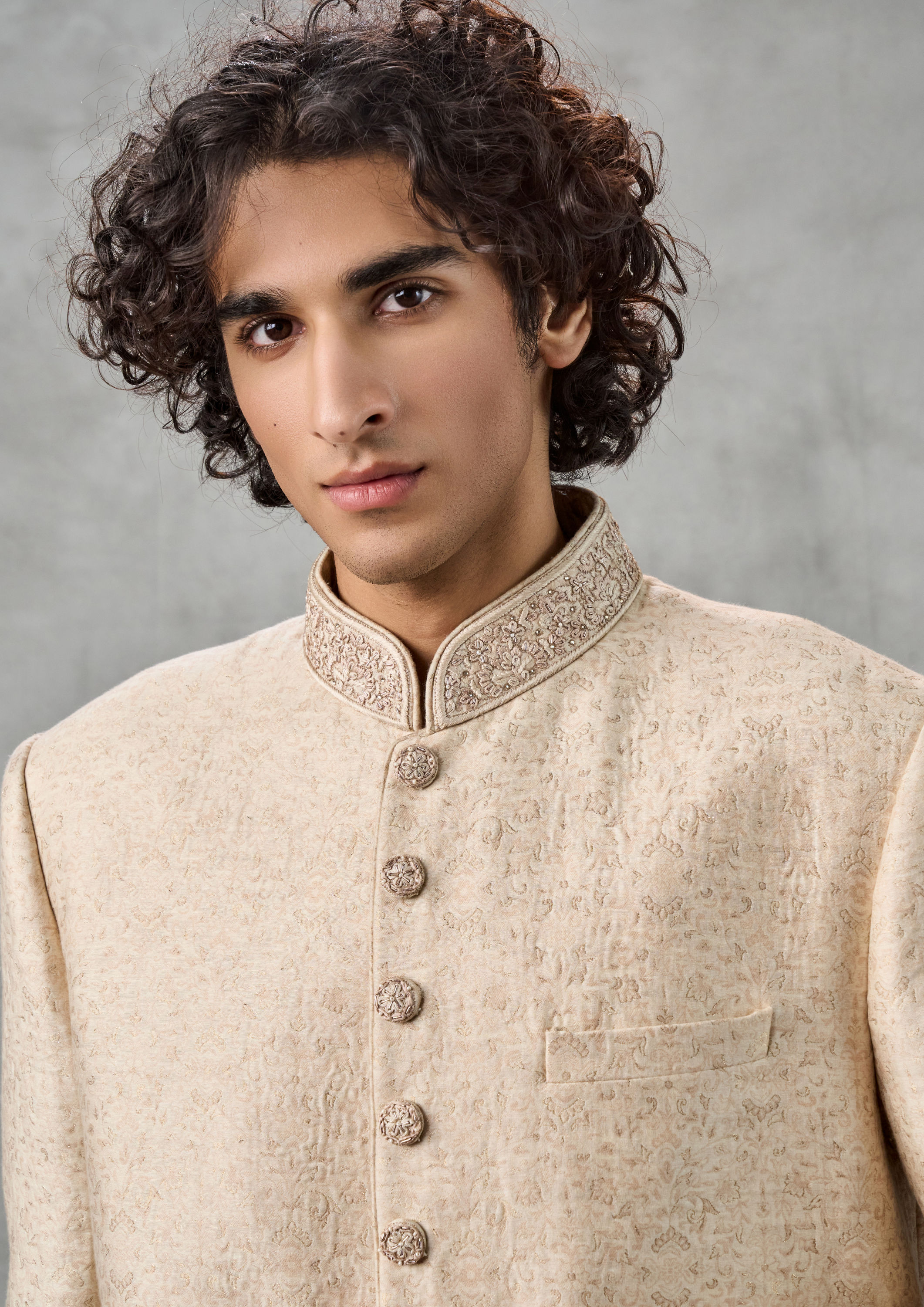 Twamev Men Fawn Majestic Sherwani Set