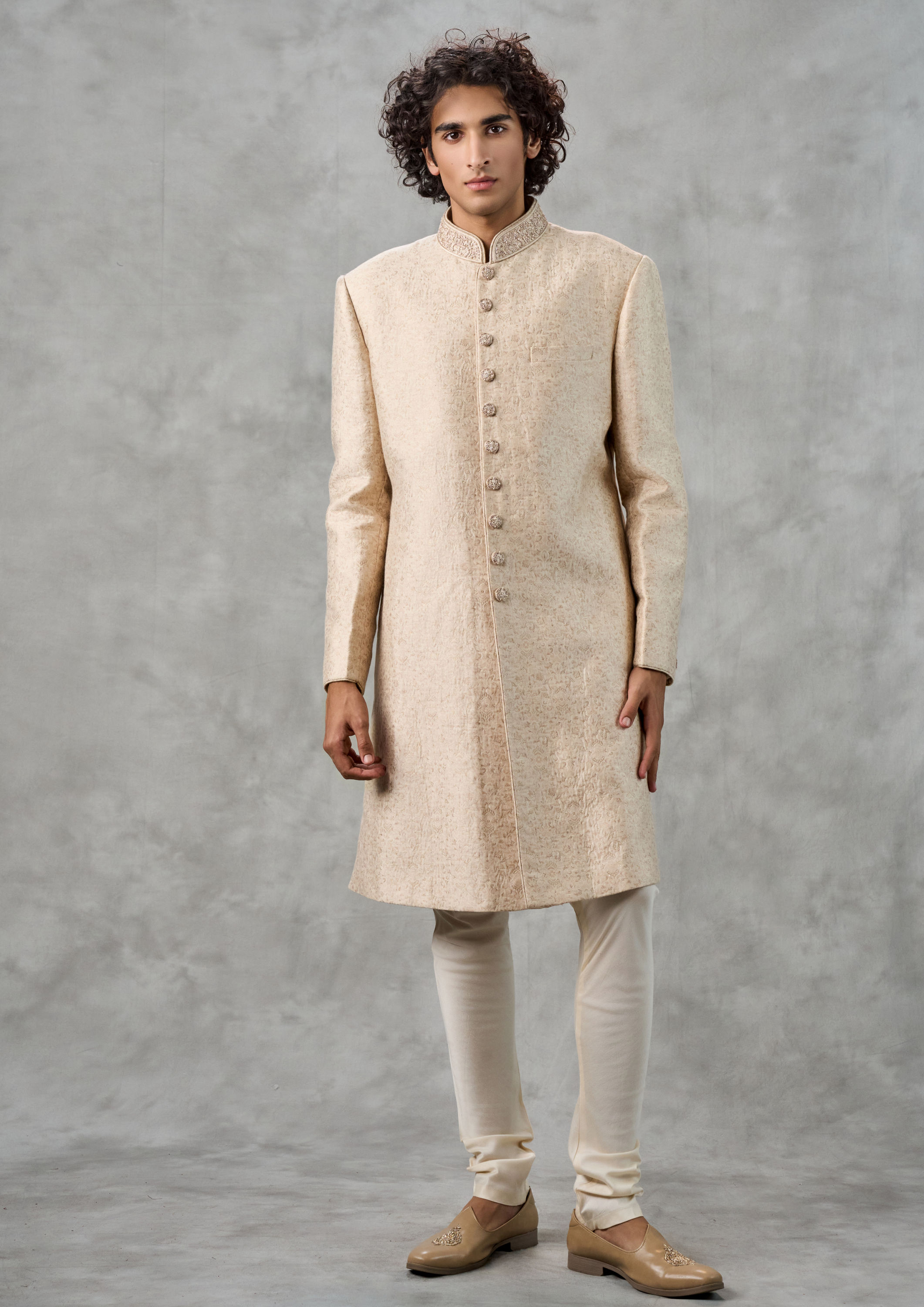 Twamev Men Fawn Majestic Sherwani Set