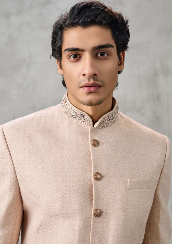 Twamev Men Peach Extravaganza Sherwani