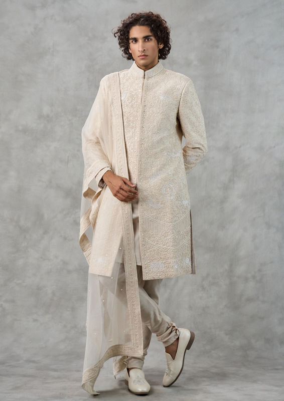 Twamev Men Cream Elegance Sherwani