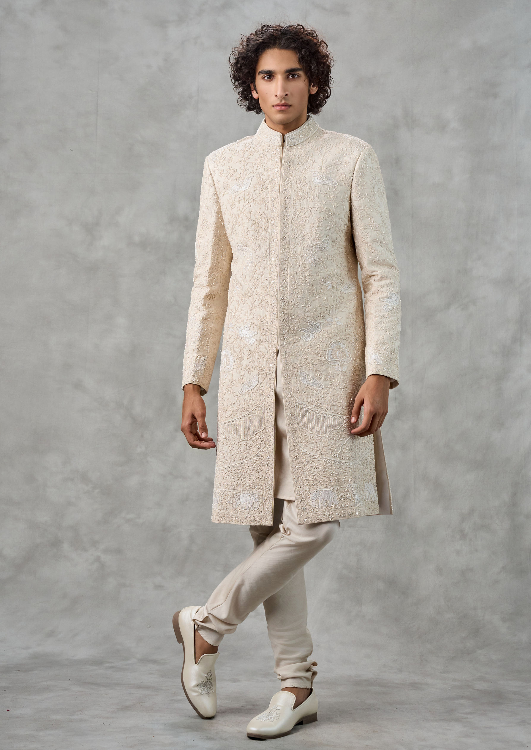 Twamev Men Cream Elegance Sherwani