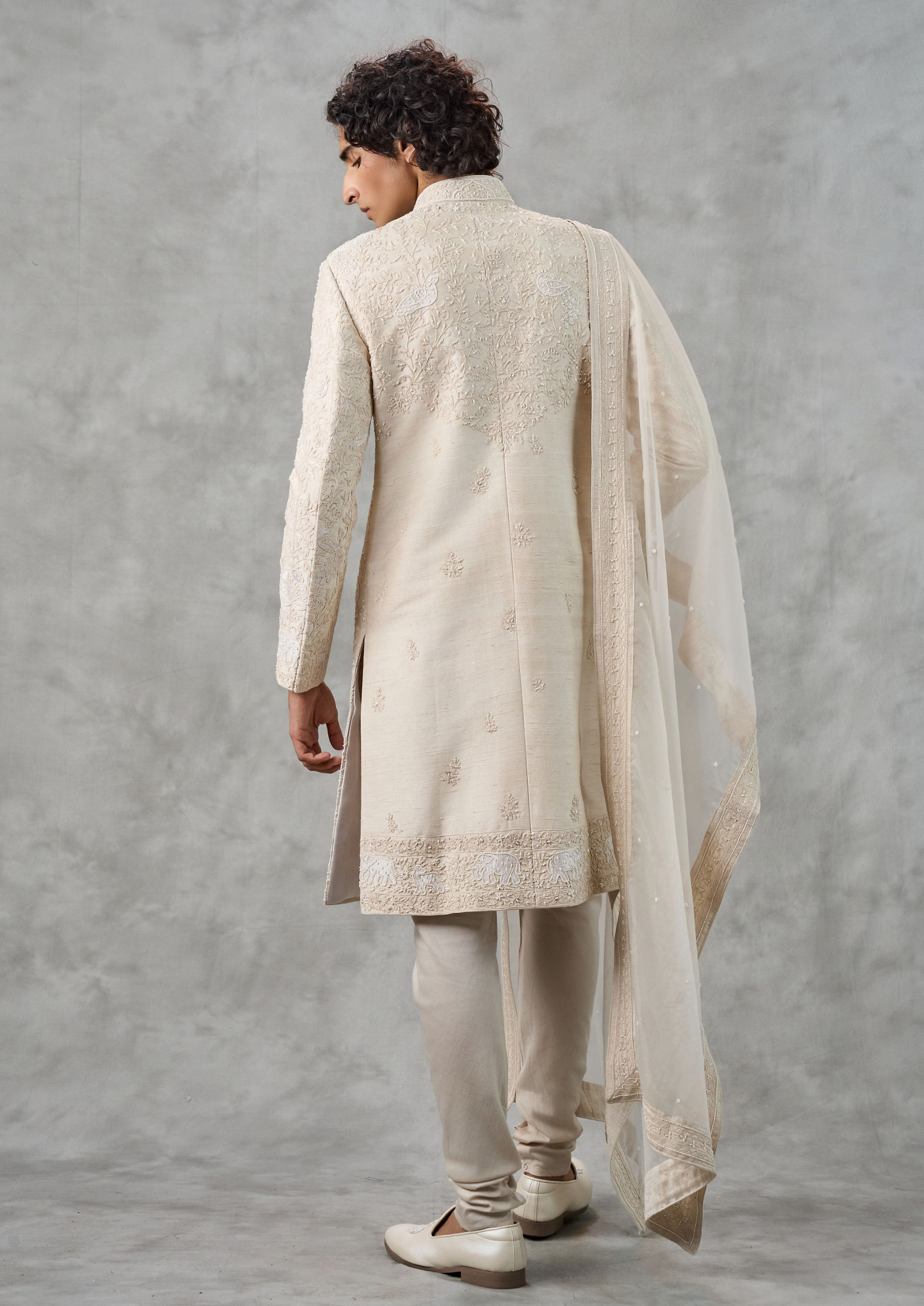 Twamev Men Cream Elegance Sherwani