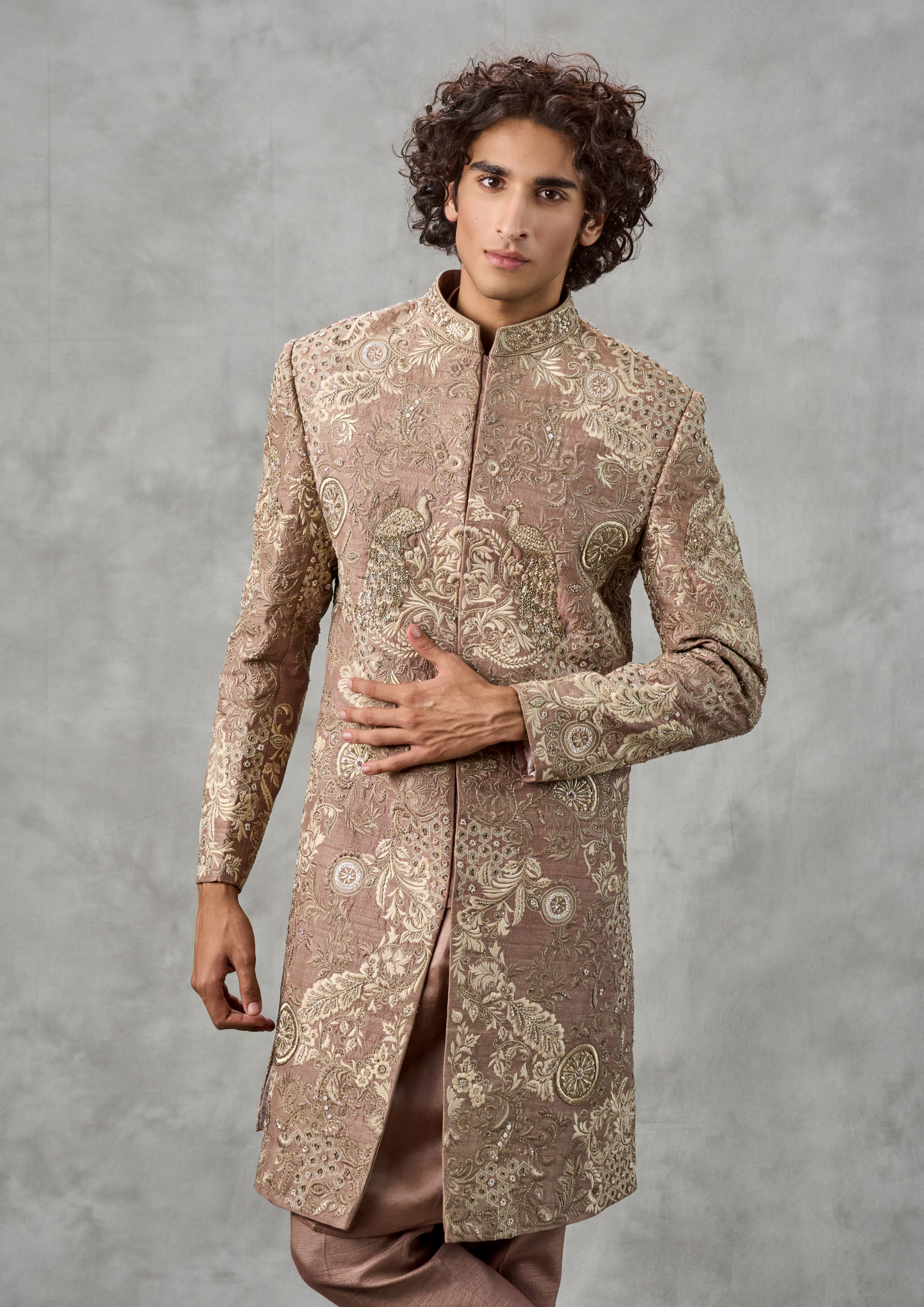 Twamev Men Regal Beige Ensemble Sherwani