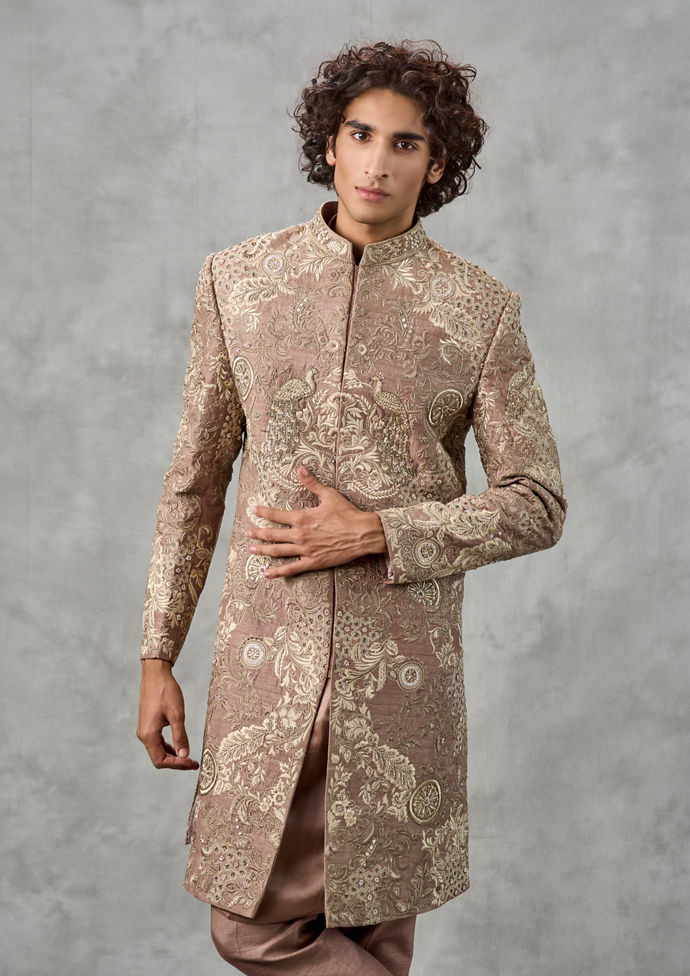 Twamev Men Regal Beige Ensemble Sherwani