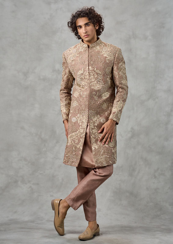 Twamev Men Regal Beige Ensemble Sherwani