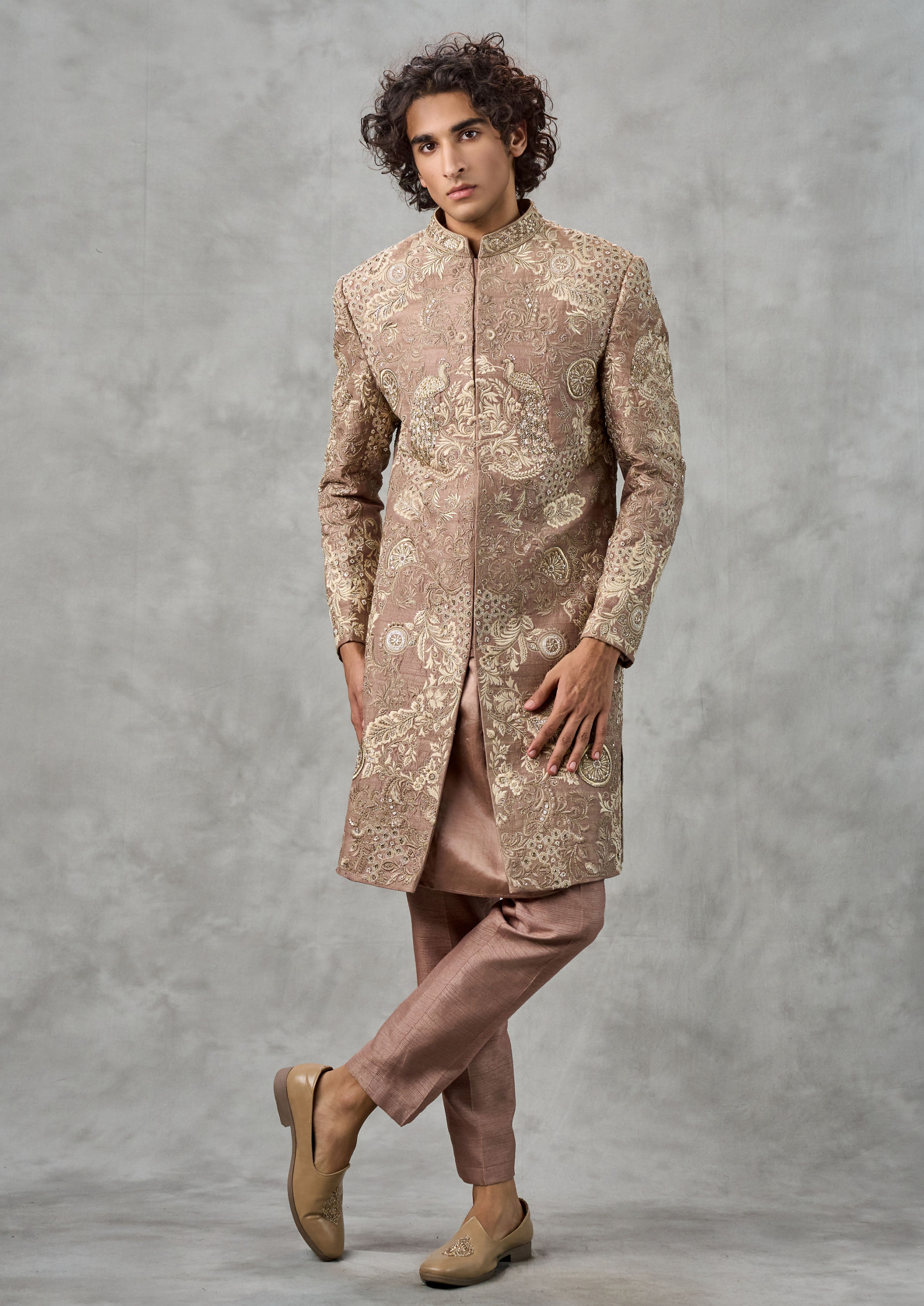 Twamev Men Regal Beige Ensemble Sherwani