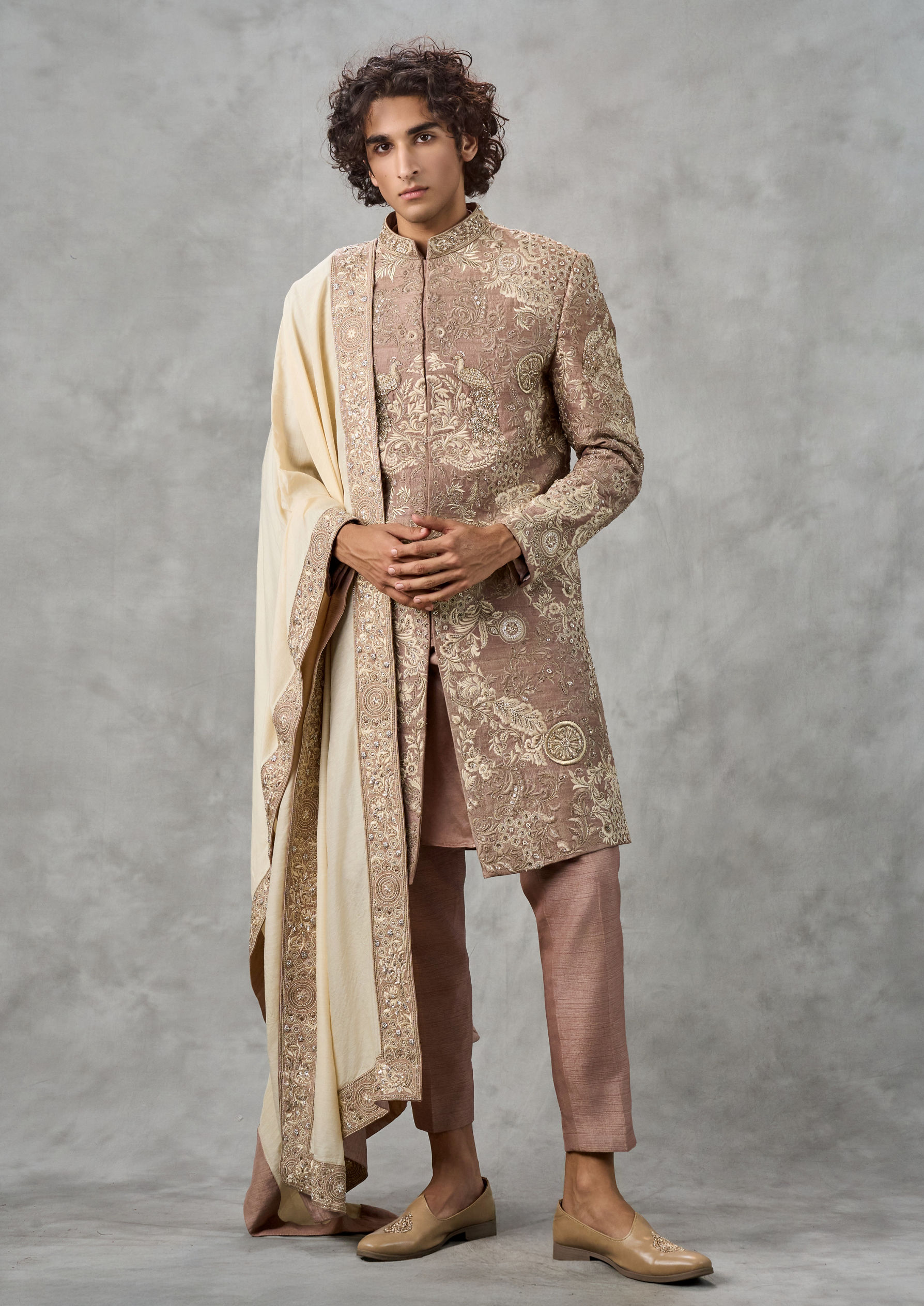 Twamev Men Regal Beige Ensemble Sherwani