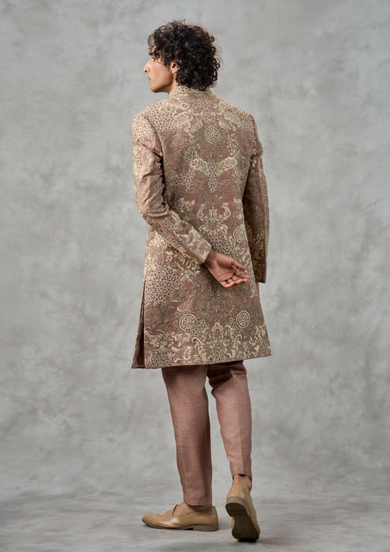 Twamev Men Regal Beige Ensemble Sherwani