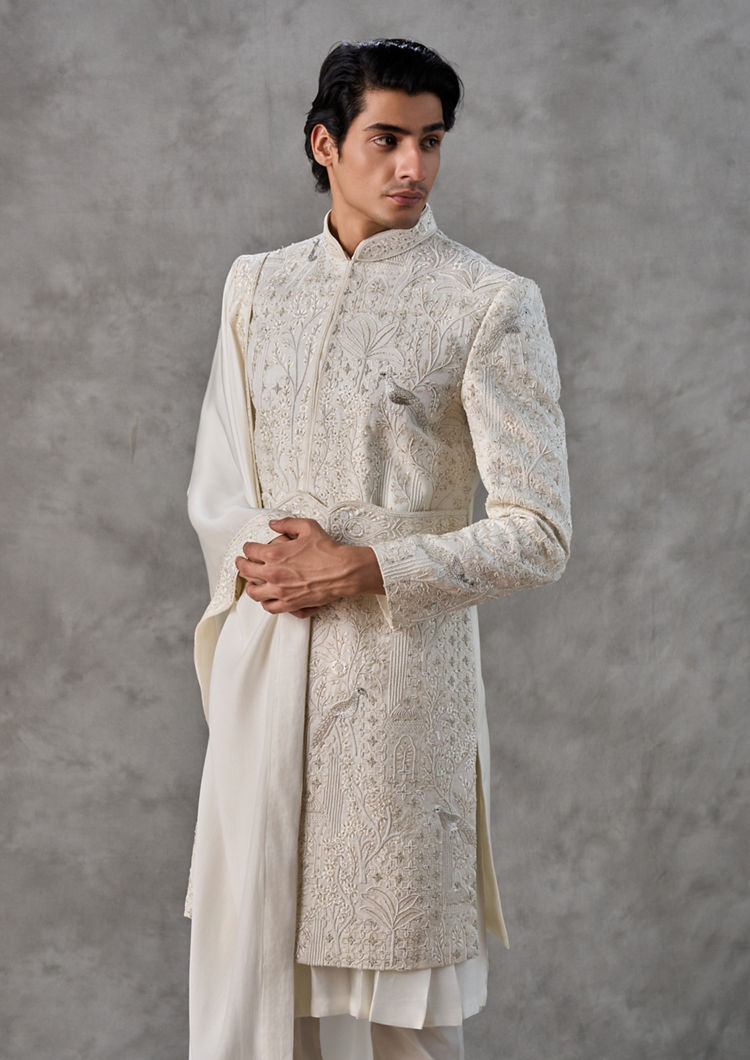 Twamev Men Royal Cream Elegance Sherwani
