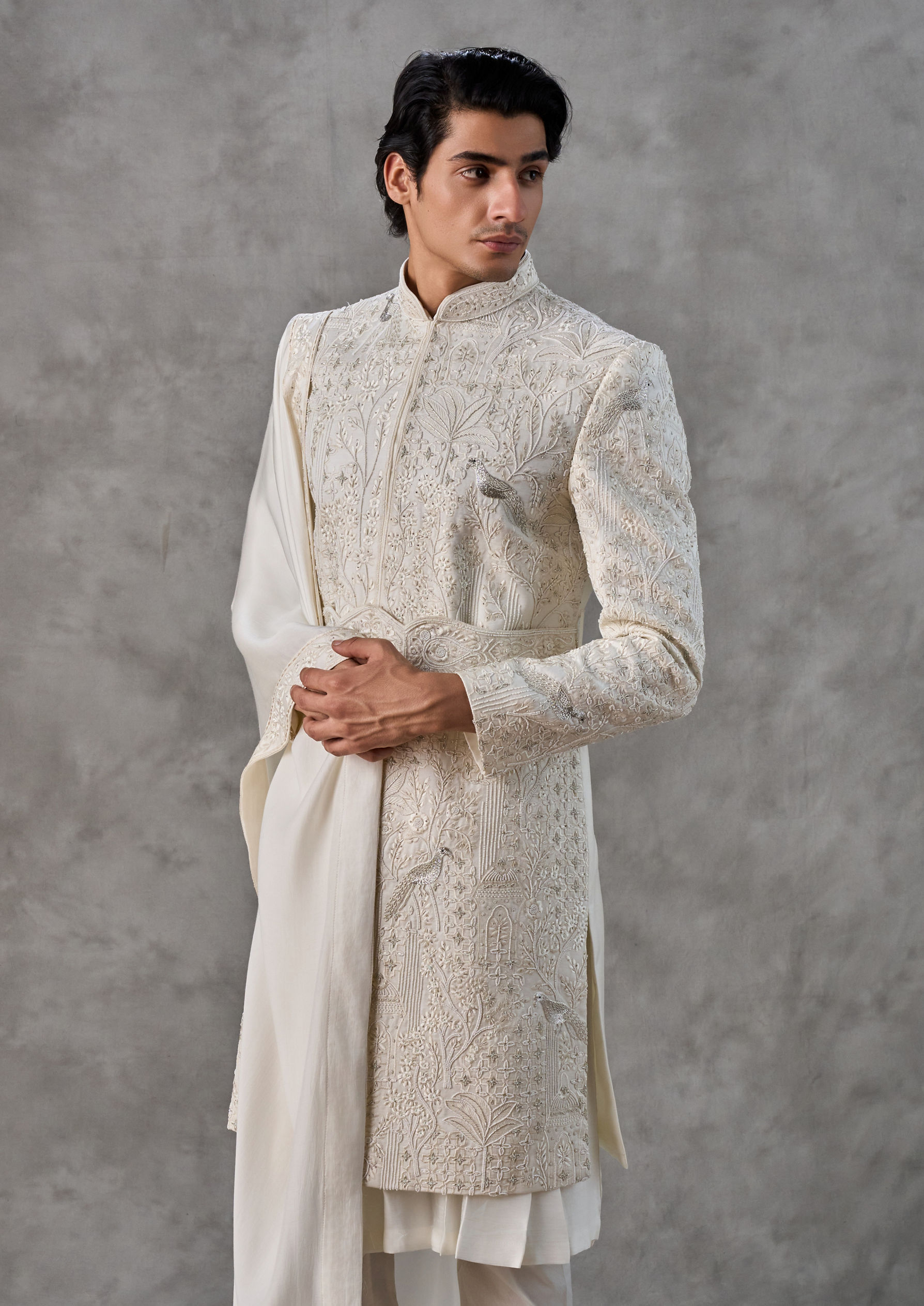 Twamev Men Royal Cream Elegance Sherwani