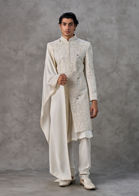 Twamev Men Royal Cream Elegance Sherwani
