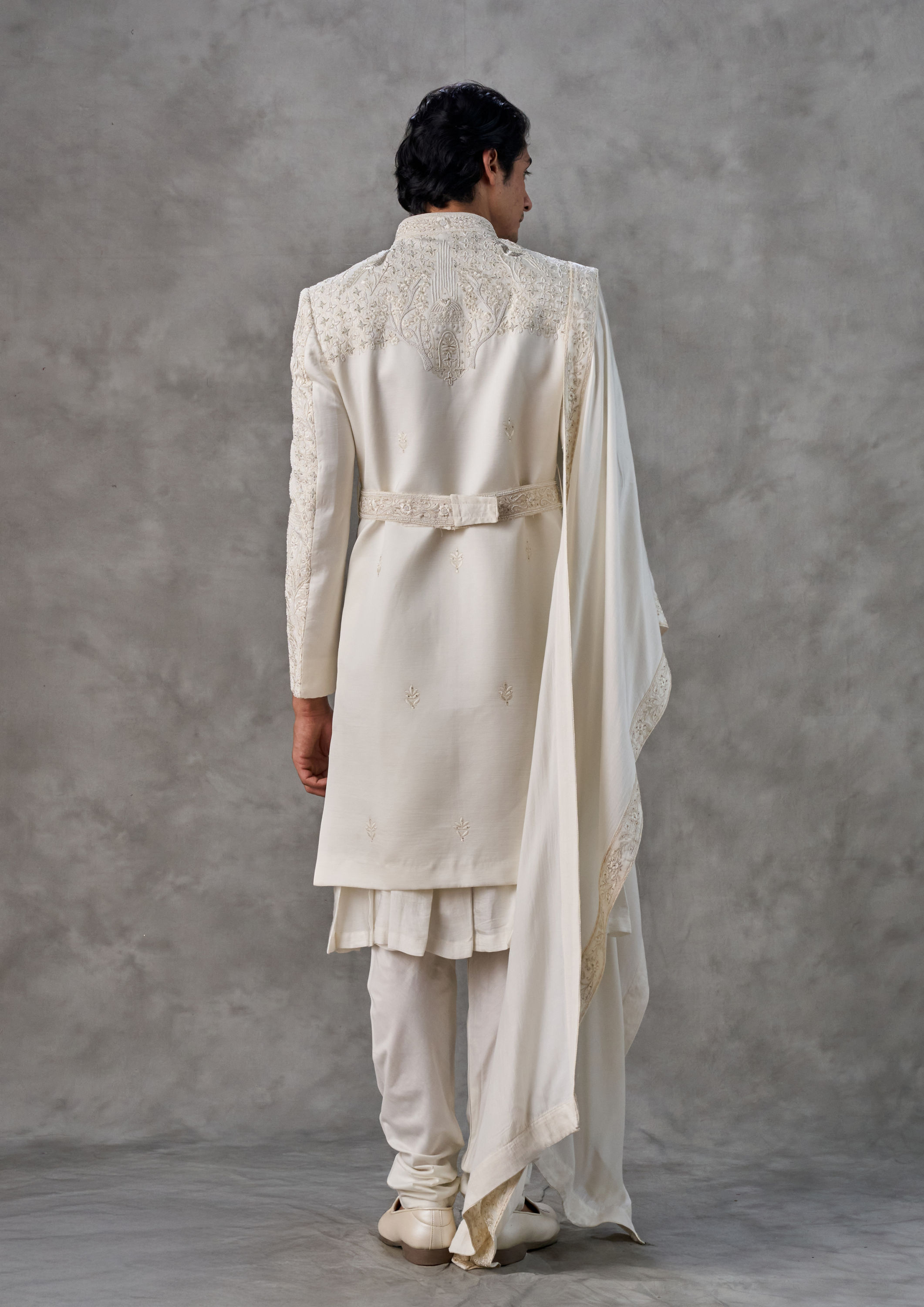Twamev Men Royal Cream Elegance Sherwani