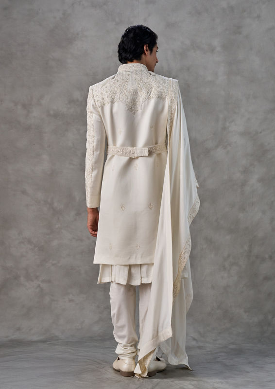 Twamev Men Royal Cream Elegance Sherwani