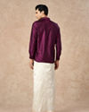 Manyavar Men Lush Royal Purple Silk Shirt