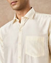 Manyavar Men Cream Silk Shirt
