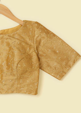 Mohey Women Beige Bel Buti Patterned Blouse
