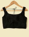 Mohey Women Elegant Black Knit Weave Design Blouse