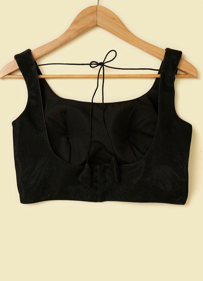 Mohey Women Elegant Black Knit Weave Design Blouse
