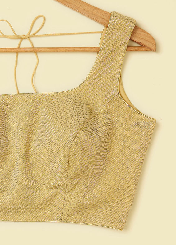 Mohey Women Golden Glamour Knit with Refined Weave Design Blouse