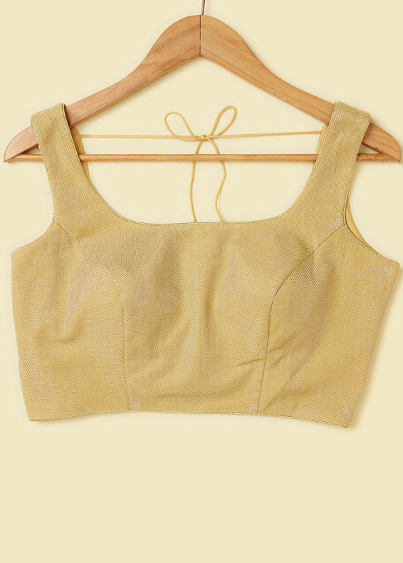 Mohey Women Golden Glamour Knit with Refined Weave Design Blouse