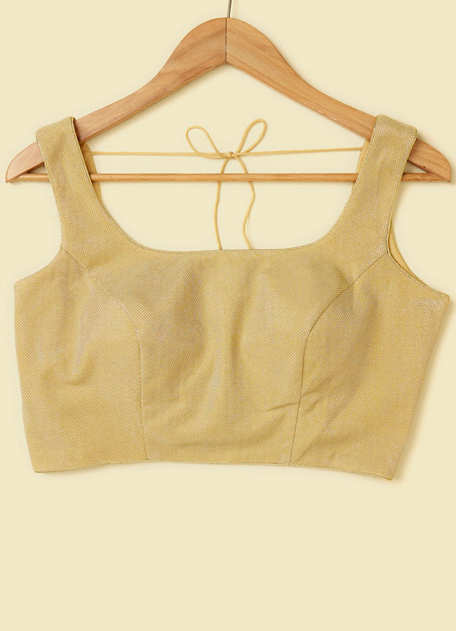 Mohey Women Golden Glamour Knit with Refined Weave Design Blouse