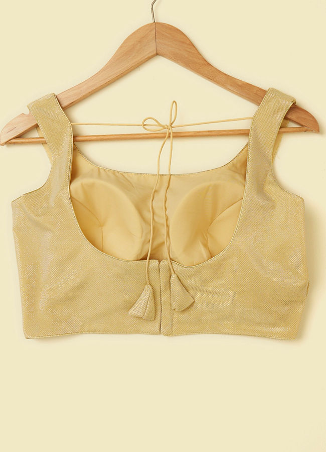 Mohey Women Golden Glamour Knit with Refined Weave Design Blouse